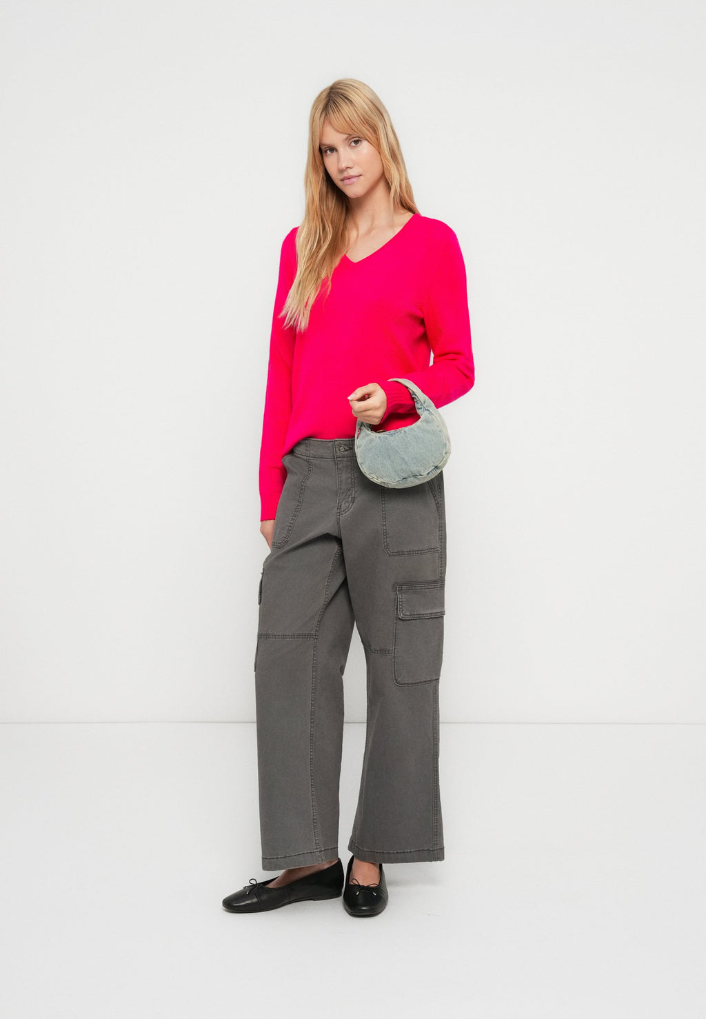 VILA VIRIL V-NECK L/S KNIT TOP - NOOS