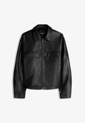Bershka Faux leather jacket - black