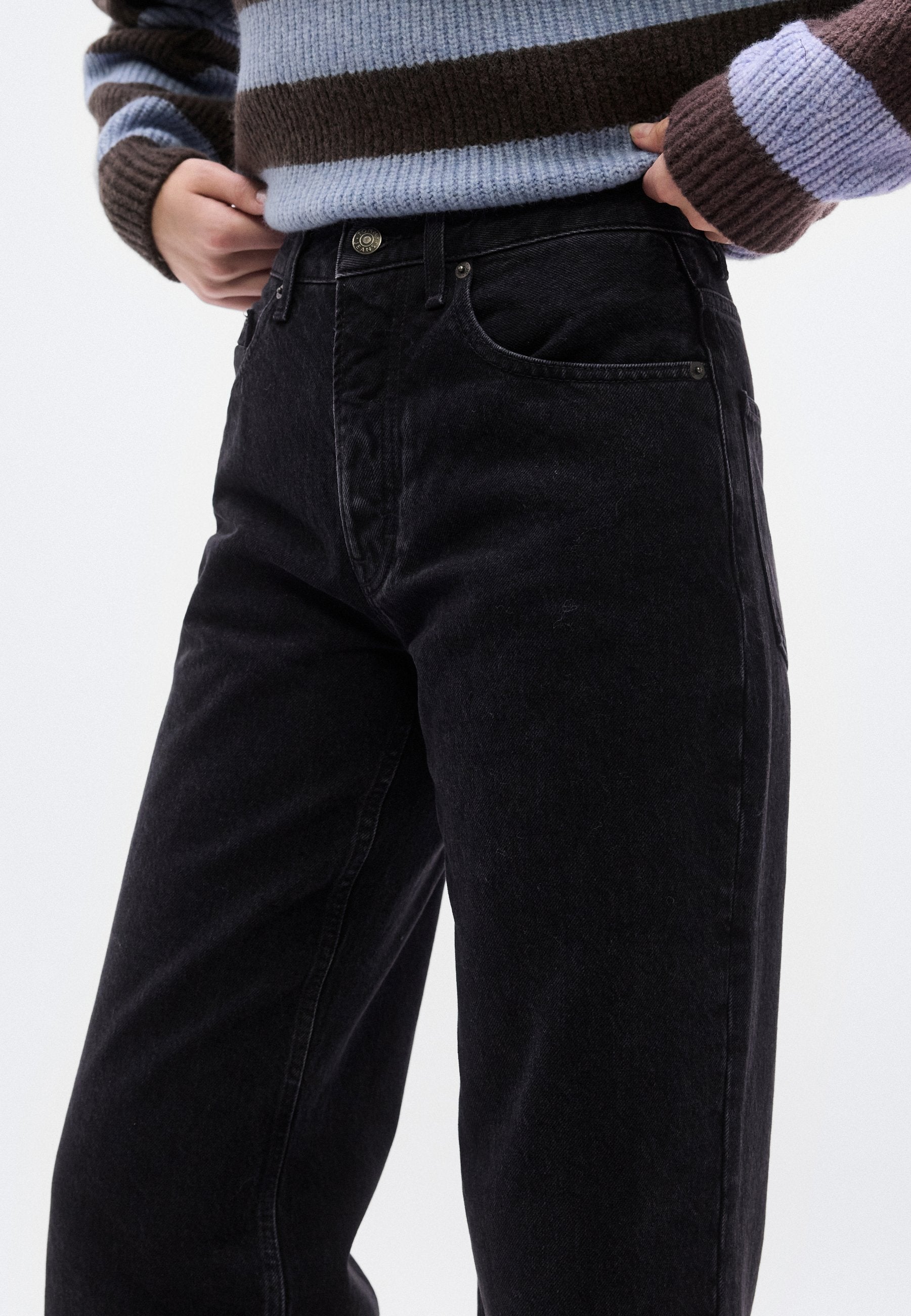 Tommy Jeans MIA MID RISE RELAXED STRAIGHT LEG BLACK JEANS