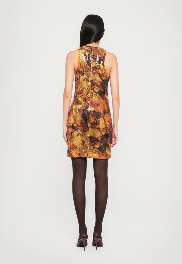 Roberto Cavalli DRESS TIGEREYE PRINTED ON ALL OVER PAILLETTES