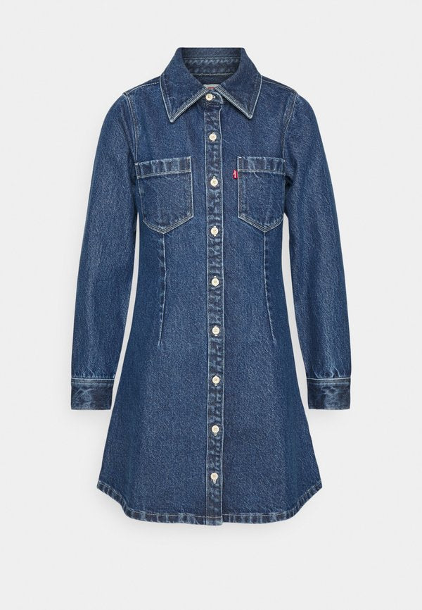 Levi's® SABINE DRESS - Denim dress - mid marble