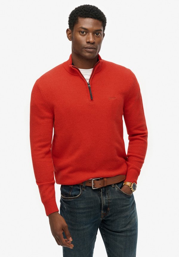 Superdry & Co HALF ZIP - Jumper - vermillion orange marl