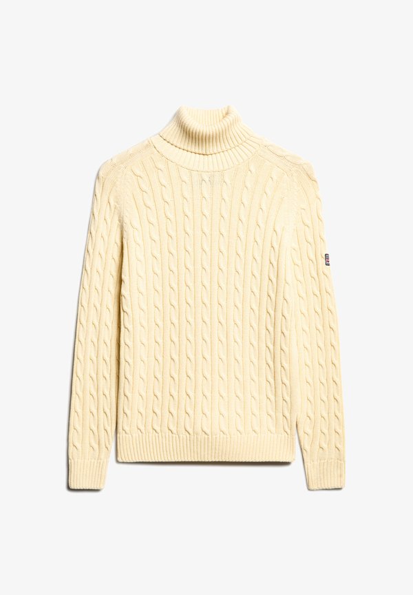 Superdry & Co SLOUCHY CABLE ROLL NECK - Jumper - natural white