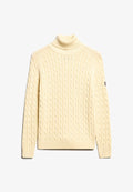 Superdry & Co SLOUCHY CABLE ROLL NECK - Jumper - natural white