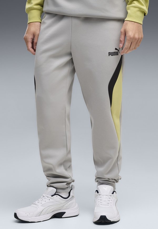 Puma ESSENTIALS COLOURBLOCK JOGGINGHOSE - Tracksuit bottoms - gray echo