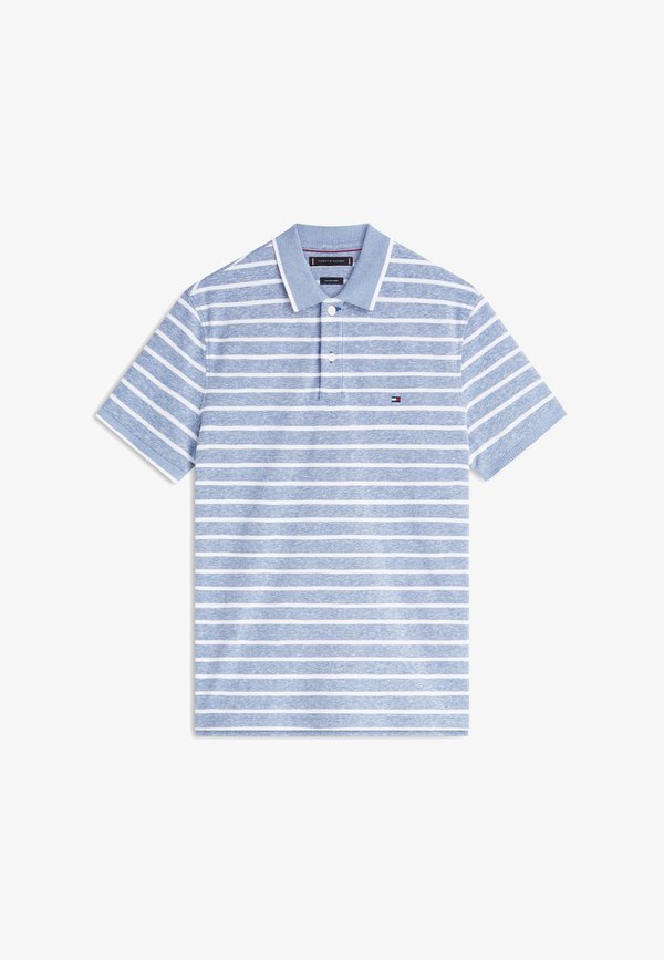 Tommy Hilfiger REGULAR FIT PIQUE POLO SHIRT WITH LINEN - Polo shirt - blue/white