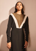 Victoria Beckham CHEVRON DETAIL DOLMAN DRESS