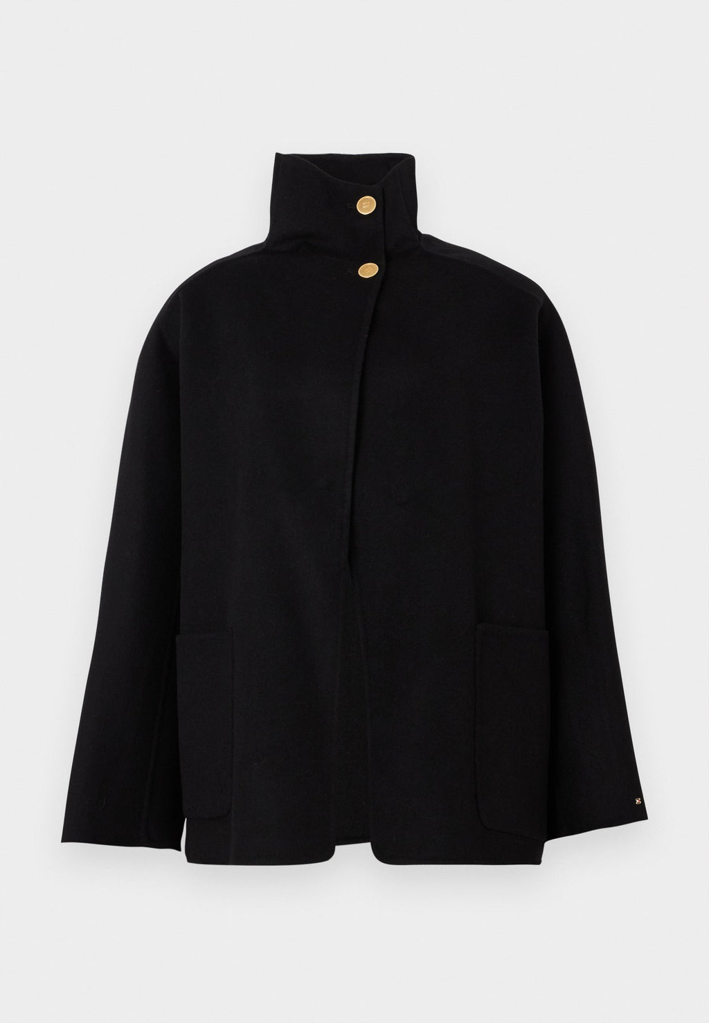 WOOL BLEND FUNNEL NECK OVERSIZED COAT Media 1