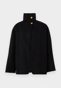 Tommy Hilfiger WOOL BLEND FUNNEL NECK OVERSIZED COAT - Short coat - black