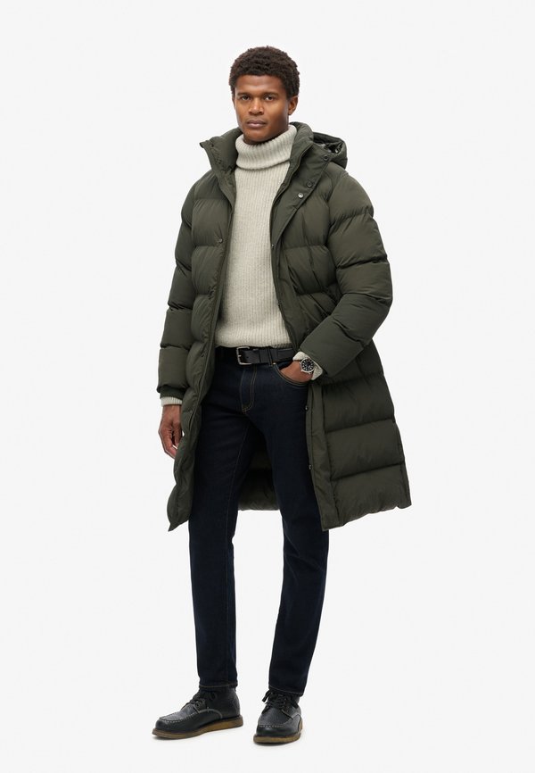 Superdry & Co HOODED LINE PUFFER  - Winter coat - surplus goods olive green