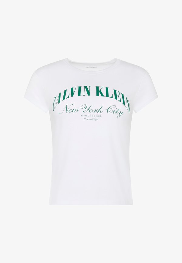 Calvin Klein Jeans SS GRAPHIC LOGO BABY TEE - Print T-shirt - bright white