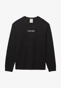 Calvin Klein RELAXED STANDARD LOGO CREWNECK TEE - Long sleeved top - black