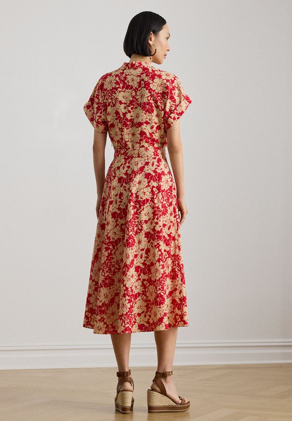 Lauren Ralph Lauren Petite FLORAL BELTED CREPE DRESS