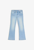 Bershka LOW-RISE  - Bootcut jeans - light blue
