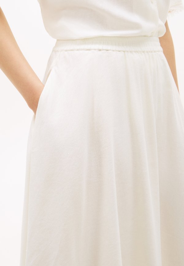 Tommy Hilfiger PLEATED LINEN BLEND MIDI A-LINE SKIRT