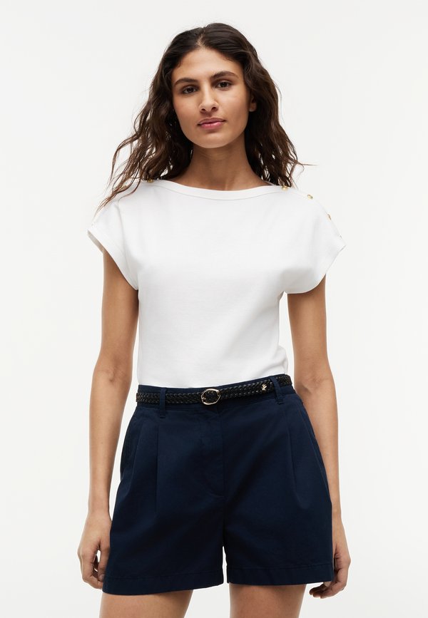 Tommy Hilfiger BOAT NECK TEE - Print T-shirt - ecru