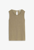 TOM TAILOR TOM TAILOR T-SHIRT CRINKLE TOP MIT SEITENSCHLITZEN - Blouse - olive white structure