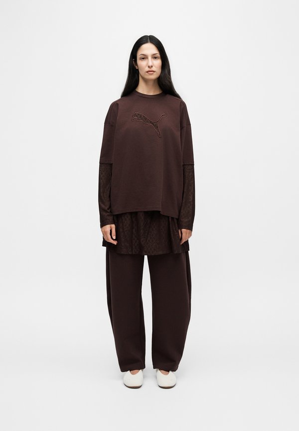 Puma OVERSIZED SLEEVES - Long sleeved top - chocolate fondue