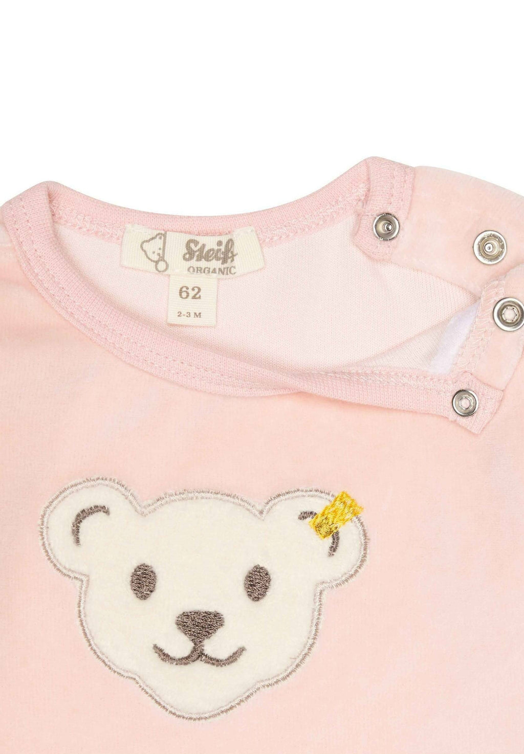 Sanetta STEIFF STRAMPLER BÄR LOGO DRUCKKNÖPFE