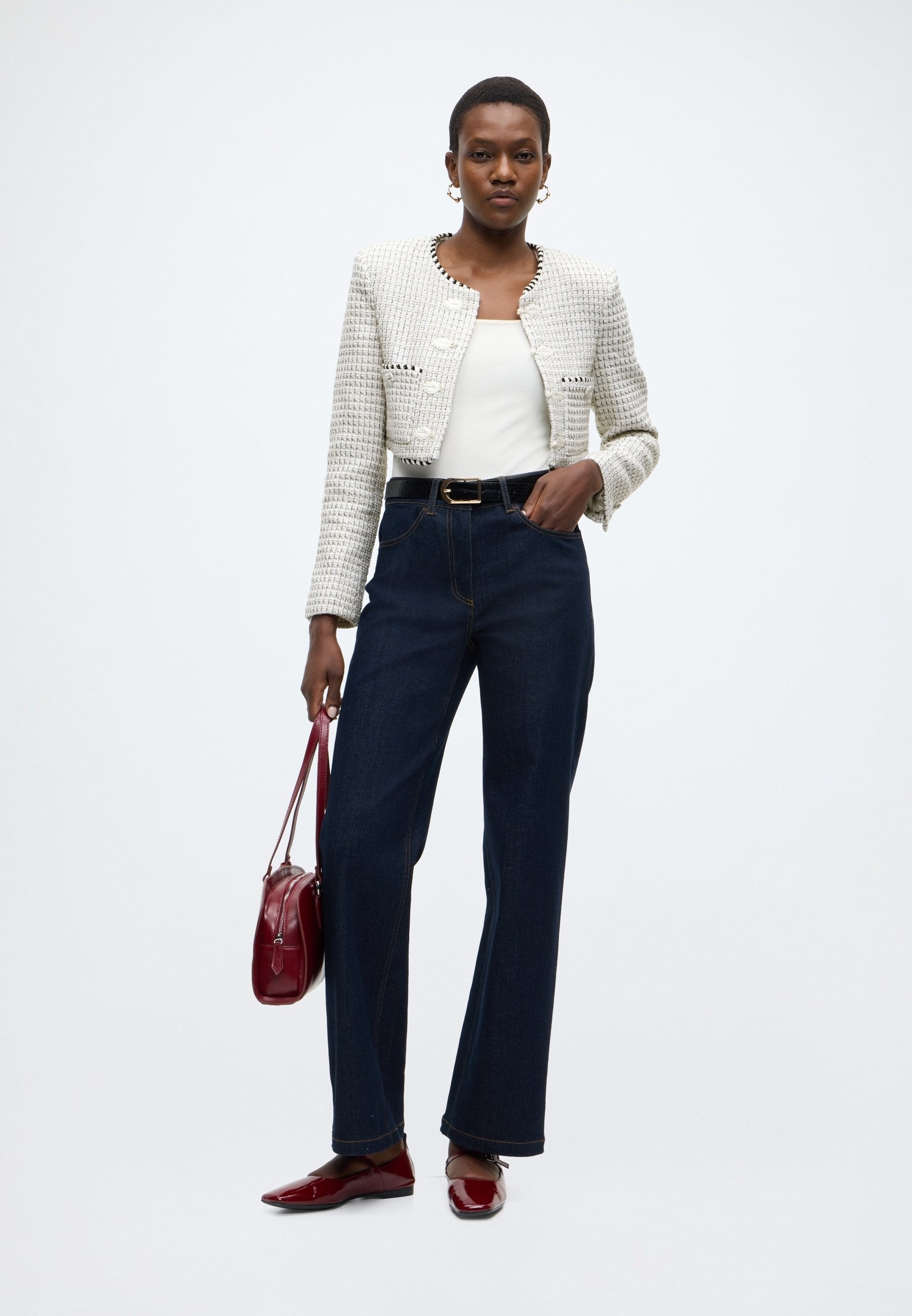 Bardot FLORINE CROPPED BOUCLE JACKET