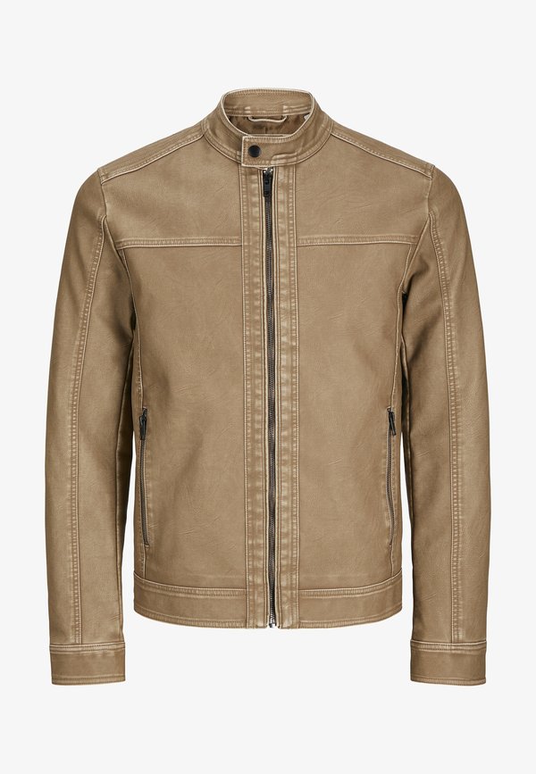 Jack & Jones Synthetic leather Synthetic leather - Faux leather jacket - braun