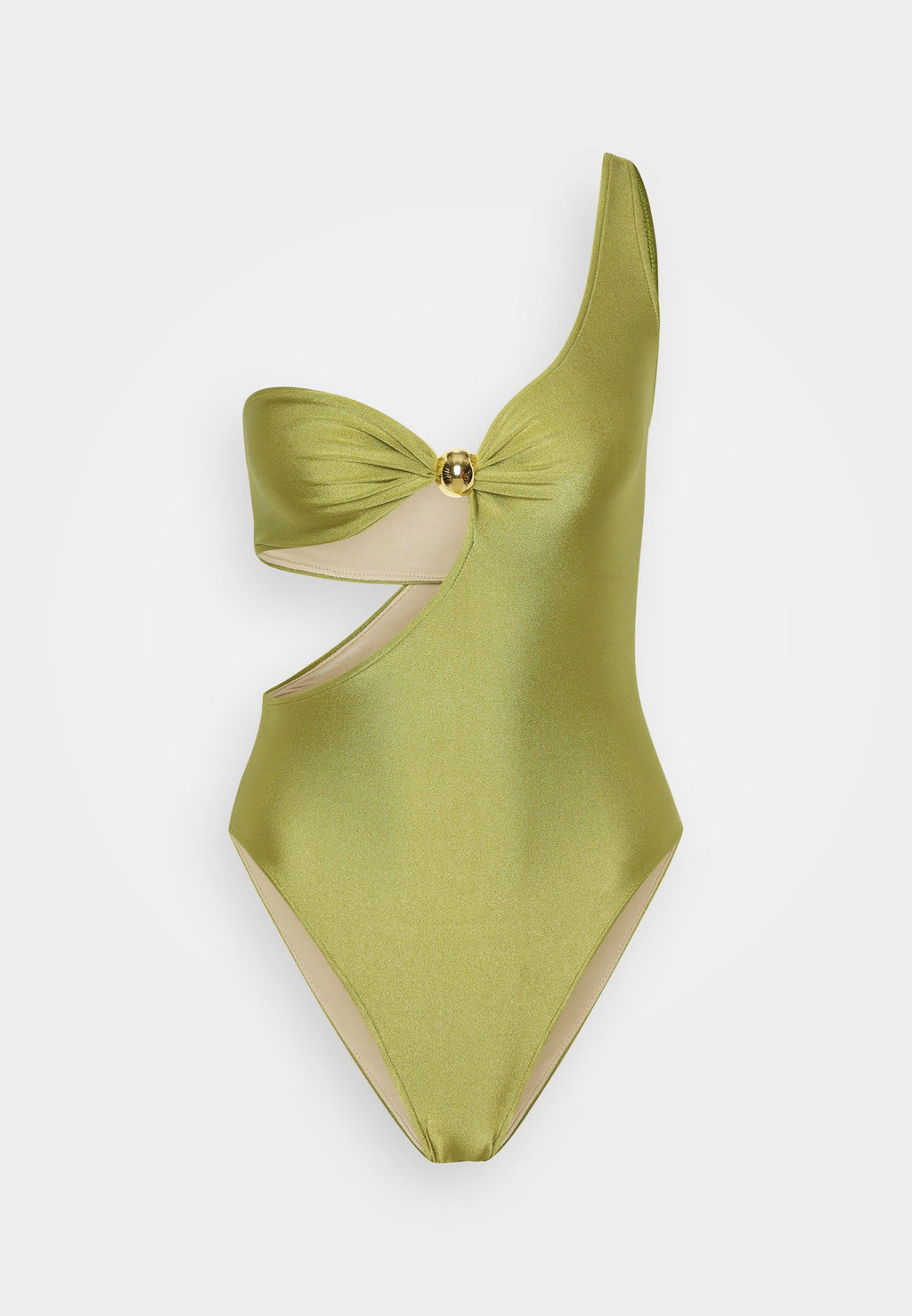 ADRIANA DEGREAS SOLID ONE SHOULDER SWIMSUIT