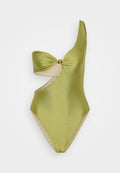 ADRIANA DEGREAS SOLID ONE SHOULDER SWIMSUIT