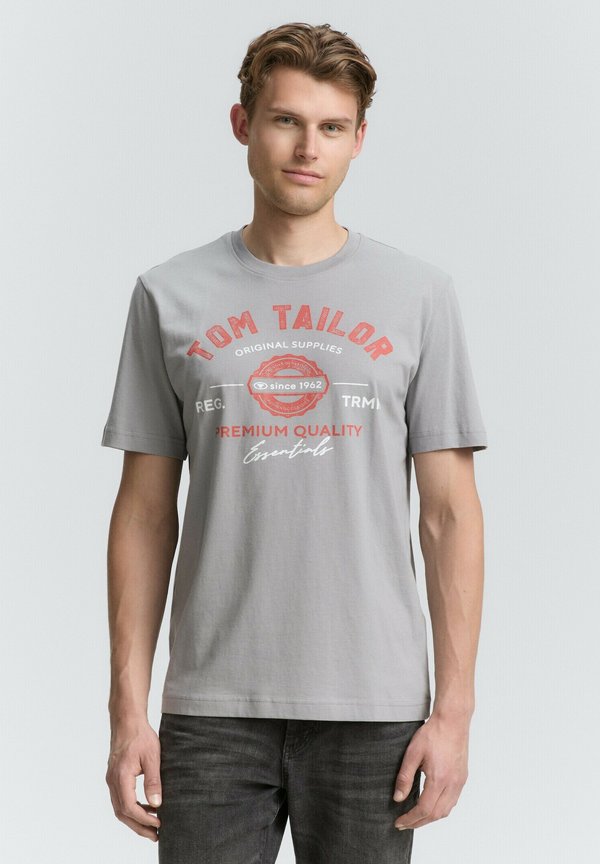TOM TAILOR LOGO TEE - Print T-shirt - formal grey
