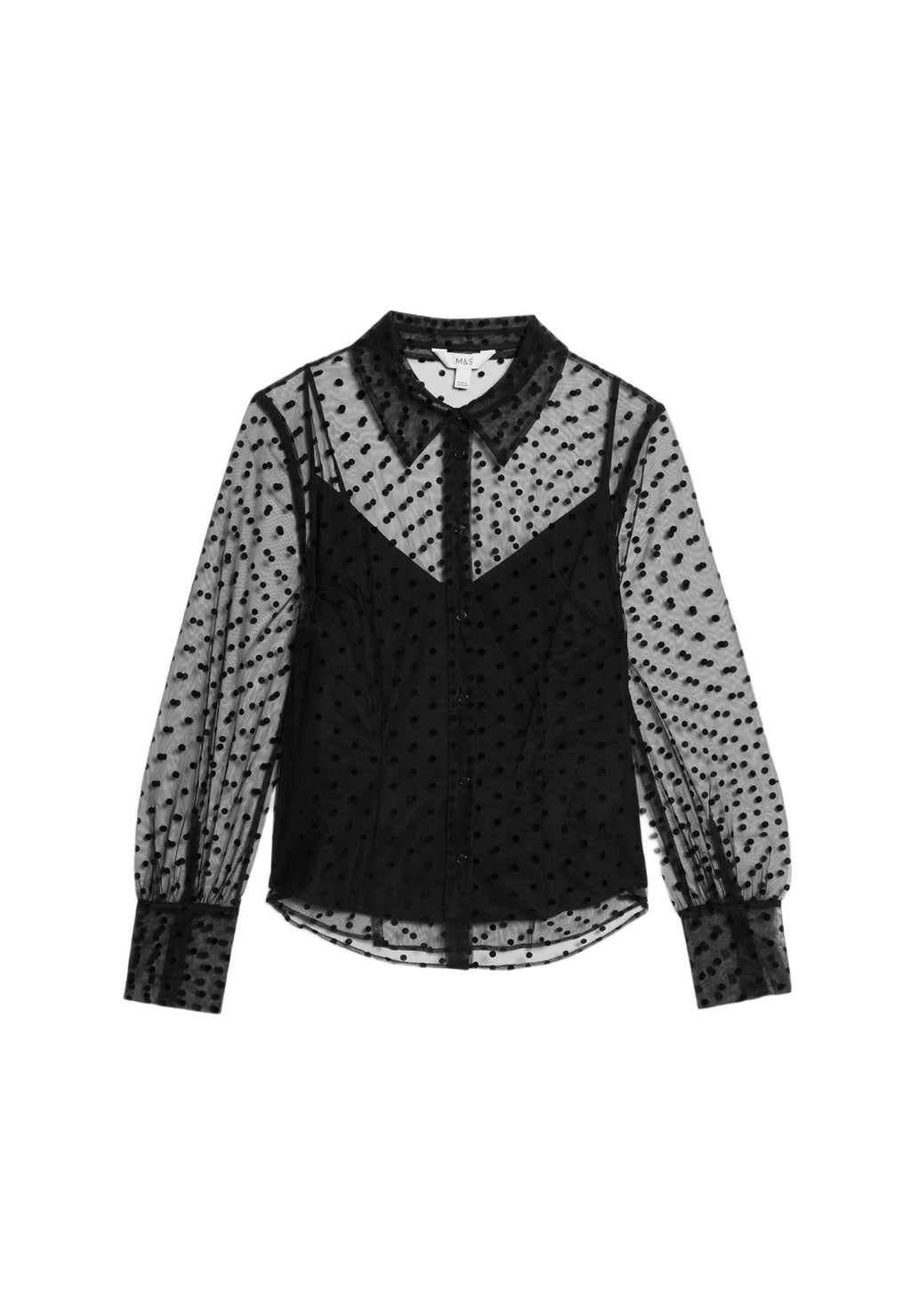 Marks & Spencer SHEER POLKA DOT COLLARED