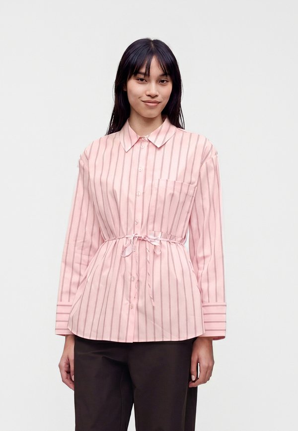 Vero Moda VMGINA BELT - Button-down blouse - pink-a-boo/cocoa brown/snow white