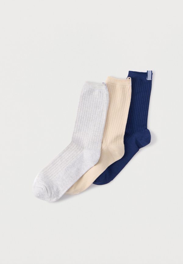 adidas Performance CUSHIONED ESSENTIALS CREW 3 PAIR PACK - Socks - crystal linen/light grey heather/dark blue
