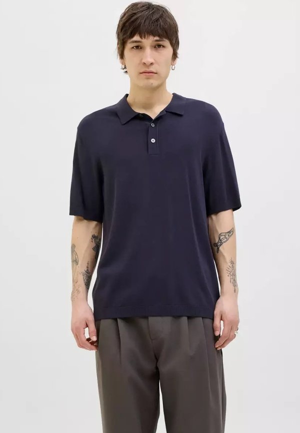 Jack & Jones Knitted Plain Knitted - Polo shirt - azulo marino