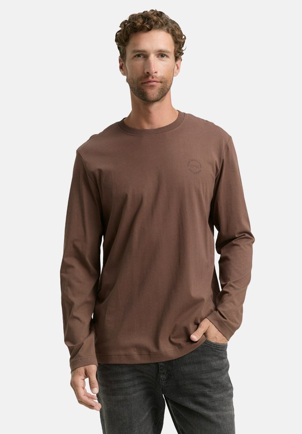 TOM TAILOR MIT PRINT - Long sleeved top - bag brown