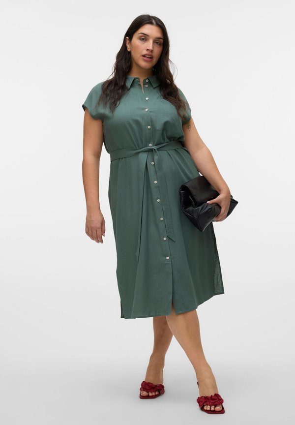 Vero Moda Curve VMCMYMILO Long - Shirt dress - laurel wreath