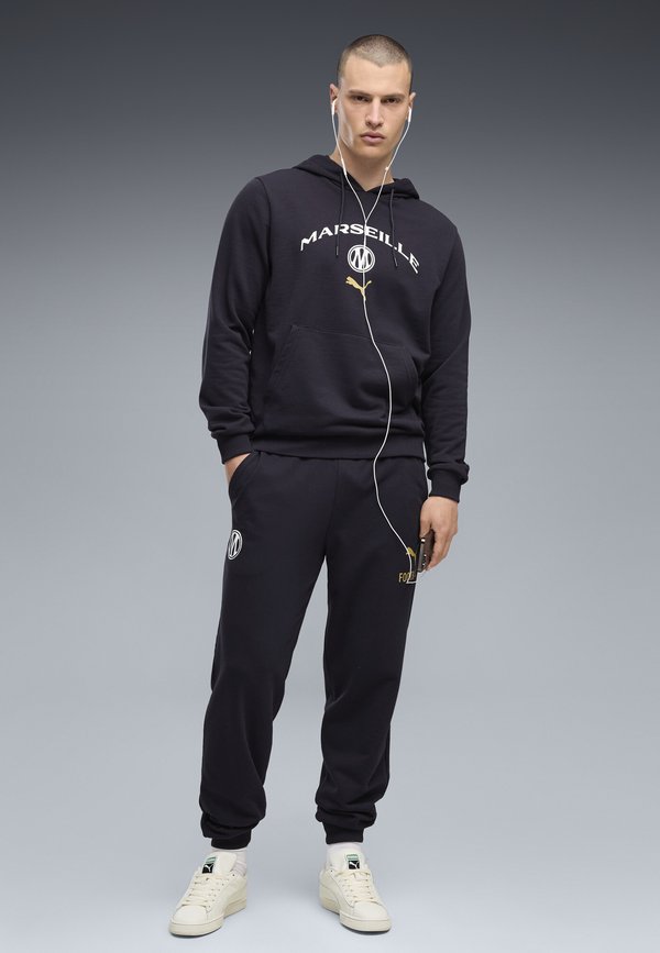 Puma OLYMPIQUE DE MARSEILLE FTBLCULTURE HOODIE - Club wear - new navy- white