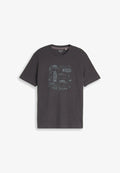 TOM TAILOR STRUCTURED PRINT T-SHIRT - Print T-shirt - tarmac grey