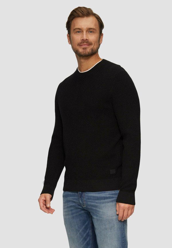 s.Oliver MIT MUSTERSTRUKTUR - Jumper - schwarz