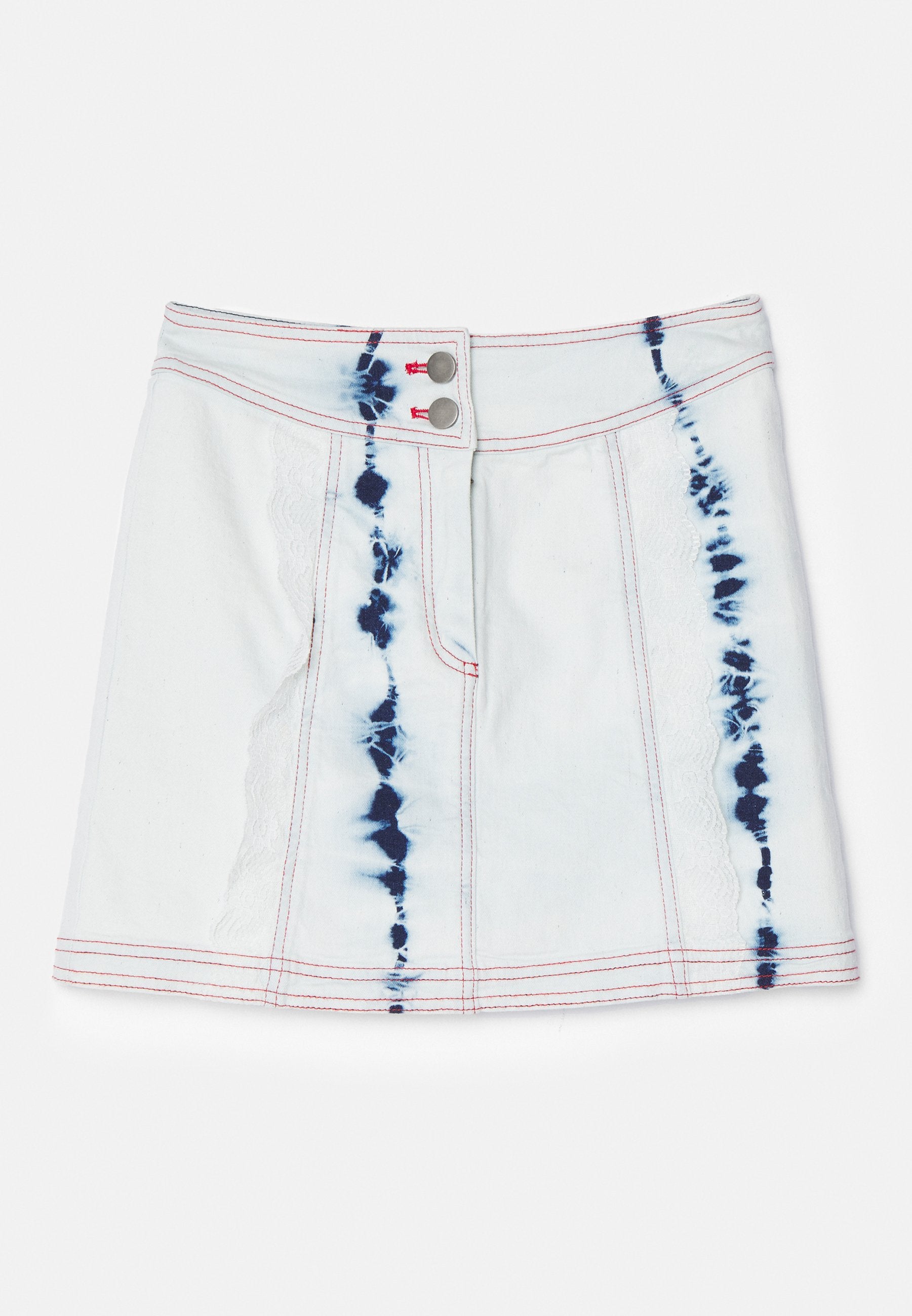 Sinead Gorey ACID WASH STRETCH SKIRT WITH PIPING