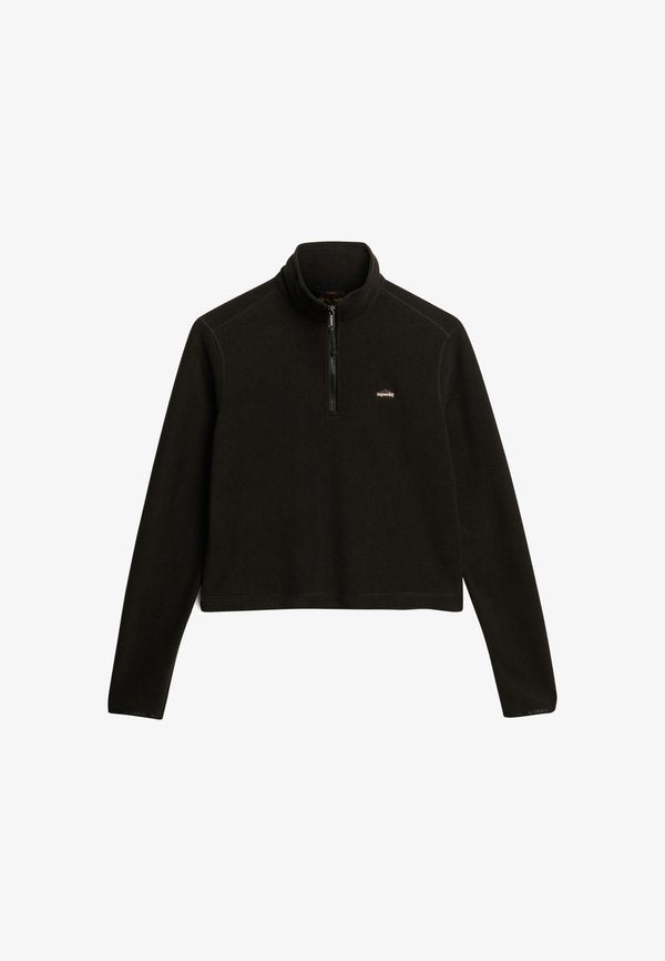 Superdry & Co CROPPED HALF ZIP - Fleece jumper - black