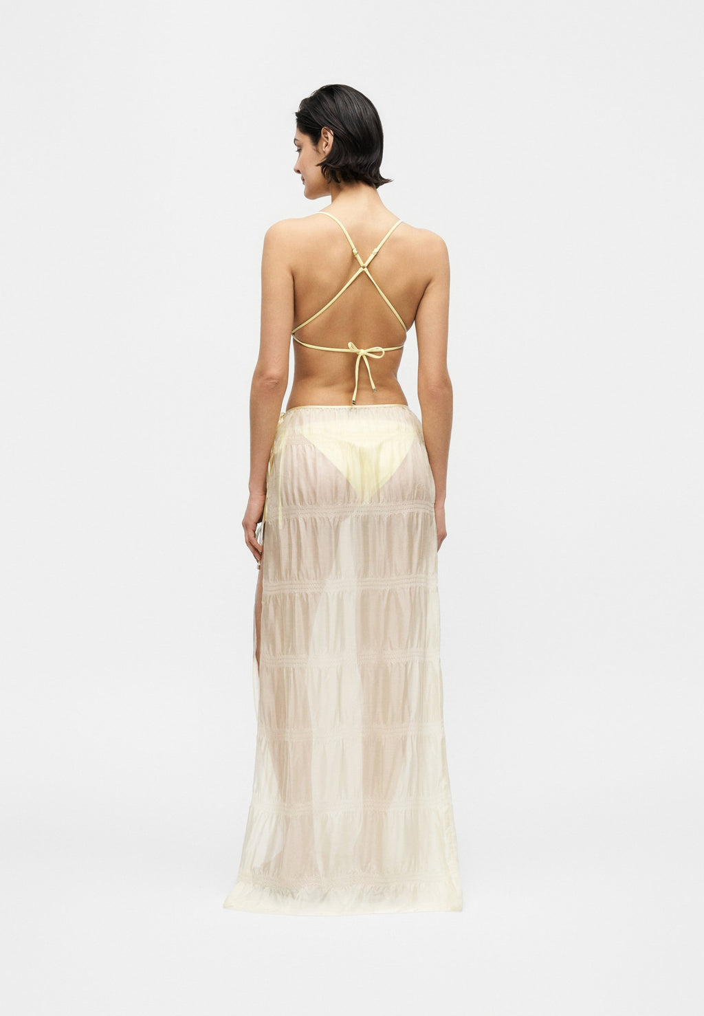 KIKI DE MONTPARNASSE SMOCKED SKIRT