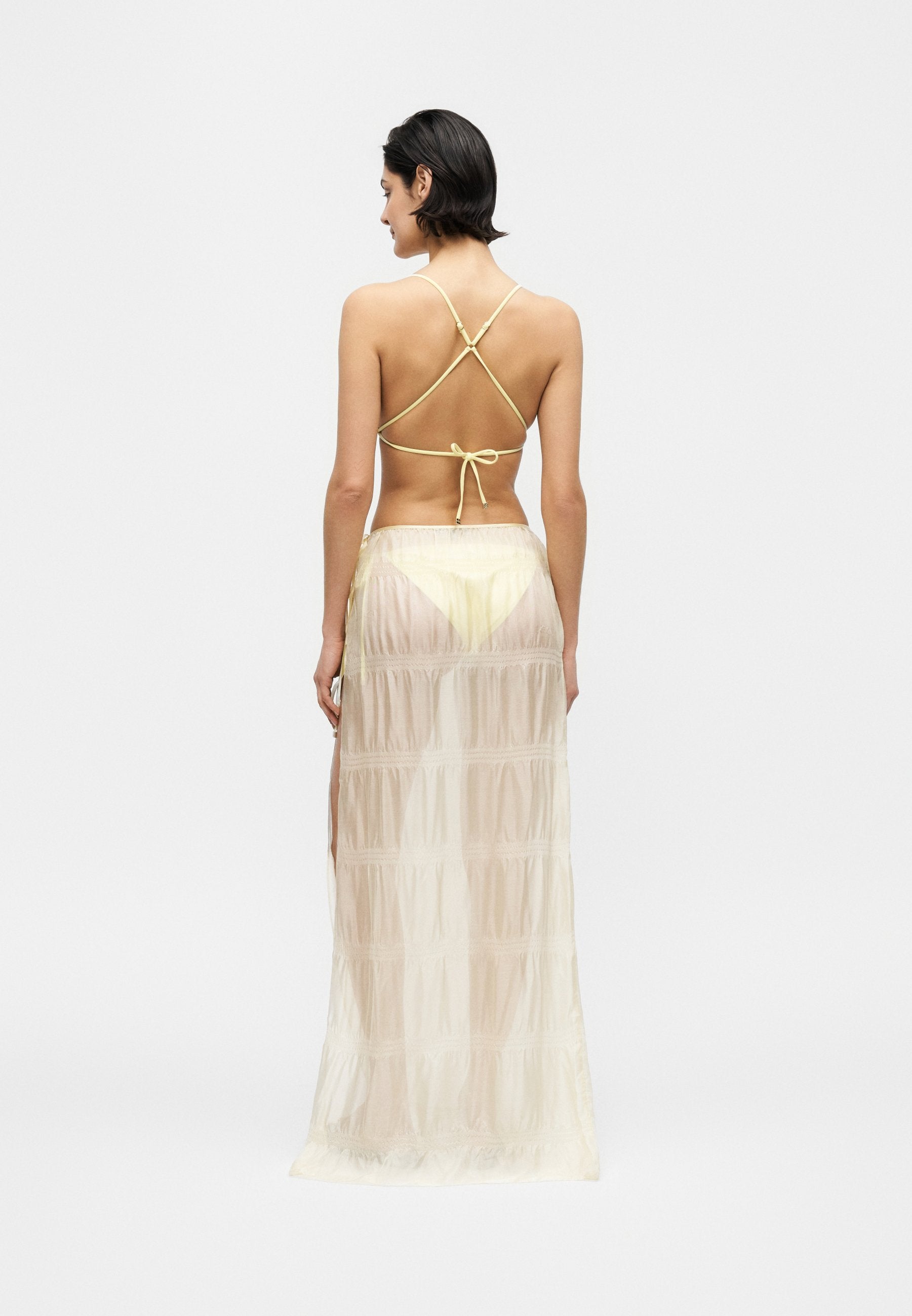 KIKI DE MONTPARNASSE SMOCKED SKIRT