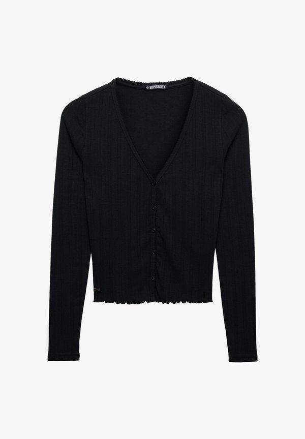 Superdry & Co SUPERDRY ATHLETIC ESSENTIAL POINTELLE CARDIGAN.. - Cardigan - eclipse navy