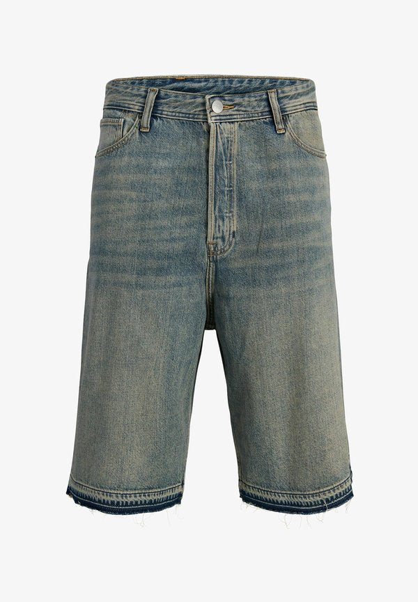 Jack & Jones JEANS-SHORTS EXTRA BAGGY FIT JEANS-SHORTS - Denim shorts - blue denim