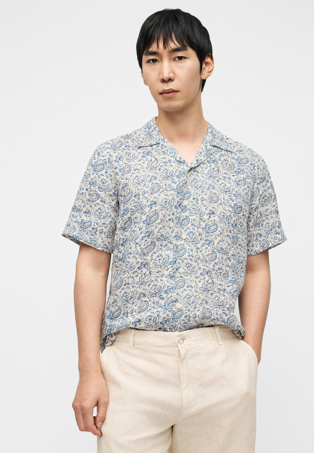 120% Lino SHORT SLEEVE REGULAR FIT MEN SHIRT