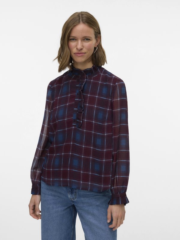 Vero Moda VMEMILIE CHECK - Blouse - wine tasting