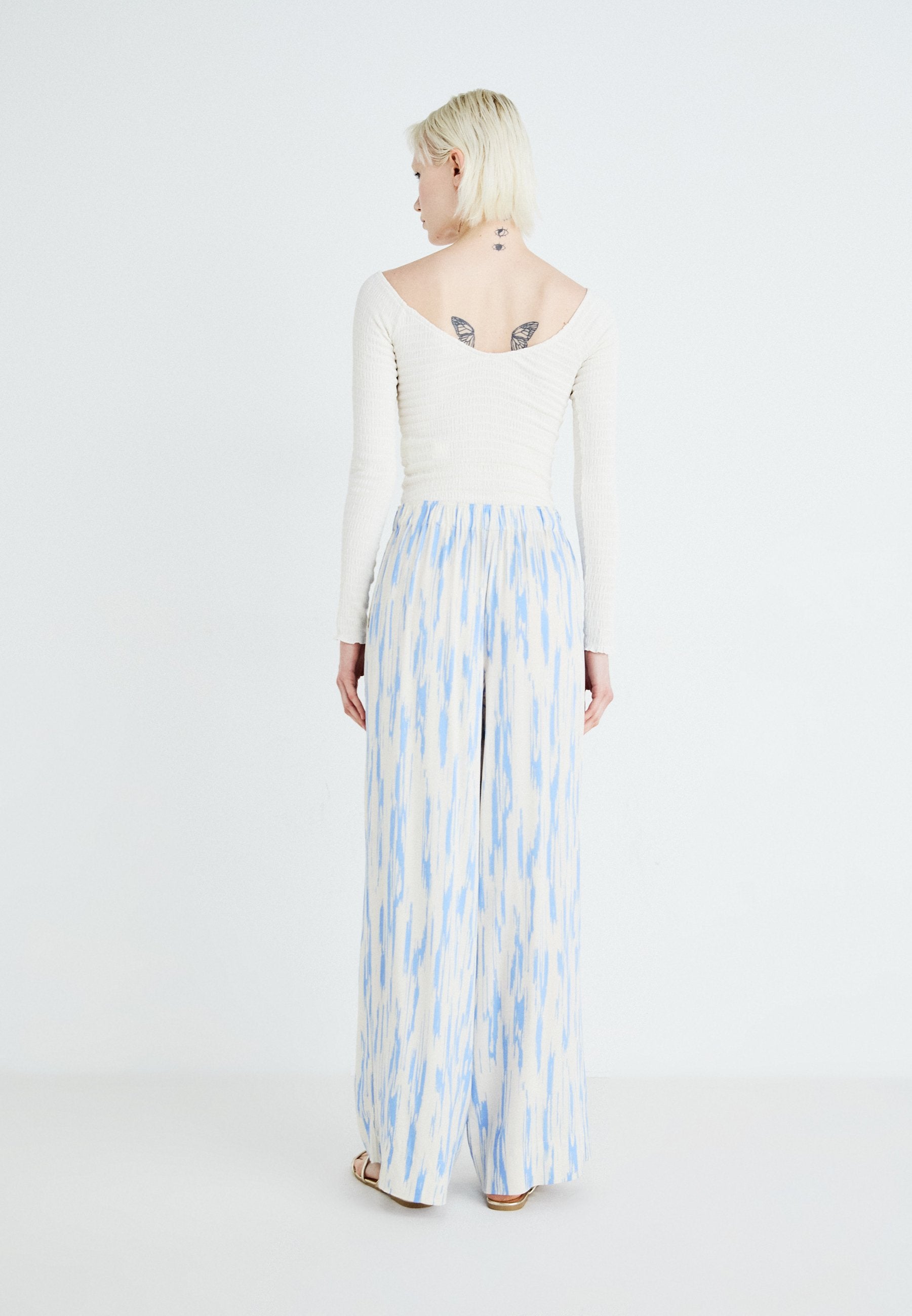 Selected Wide-leg printed viscose