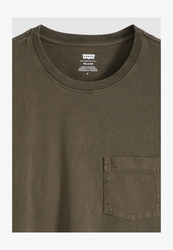 Levi's® RELAXED POCKET TEE - Basic T-shirt - garment dye deep dep - browns -