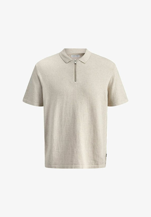 Jack & Jones Knitted Knitted - Polo shirt - oatmeal