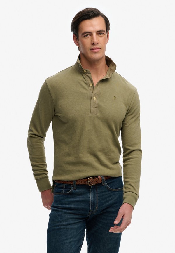 Superdry & Co SUPERDRY CLASSIC PREPPY LONG SLEEVED TOP.. - Polo shirt - silver sage