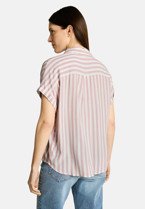 TOM TAILOR LOOSE FIT BLUSE MIT STREIFEN - Button-down blouse - light elderberry stripe